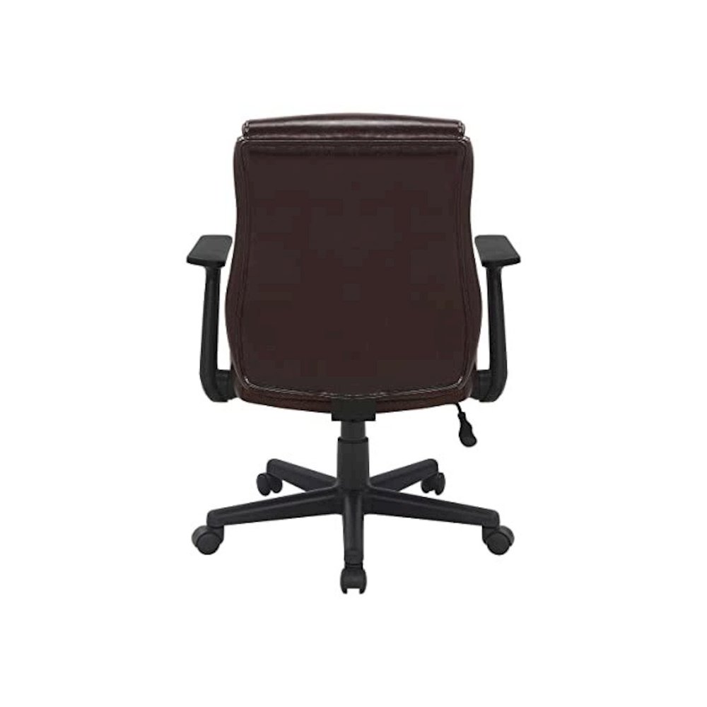 Mid-Back Managers Chair with Flip Up Arms in Chocolate Faux Leather. Picture 6
