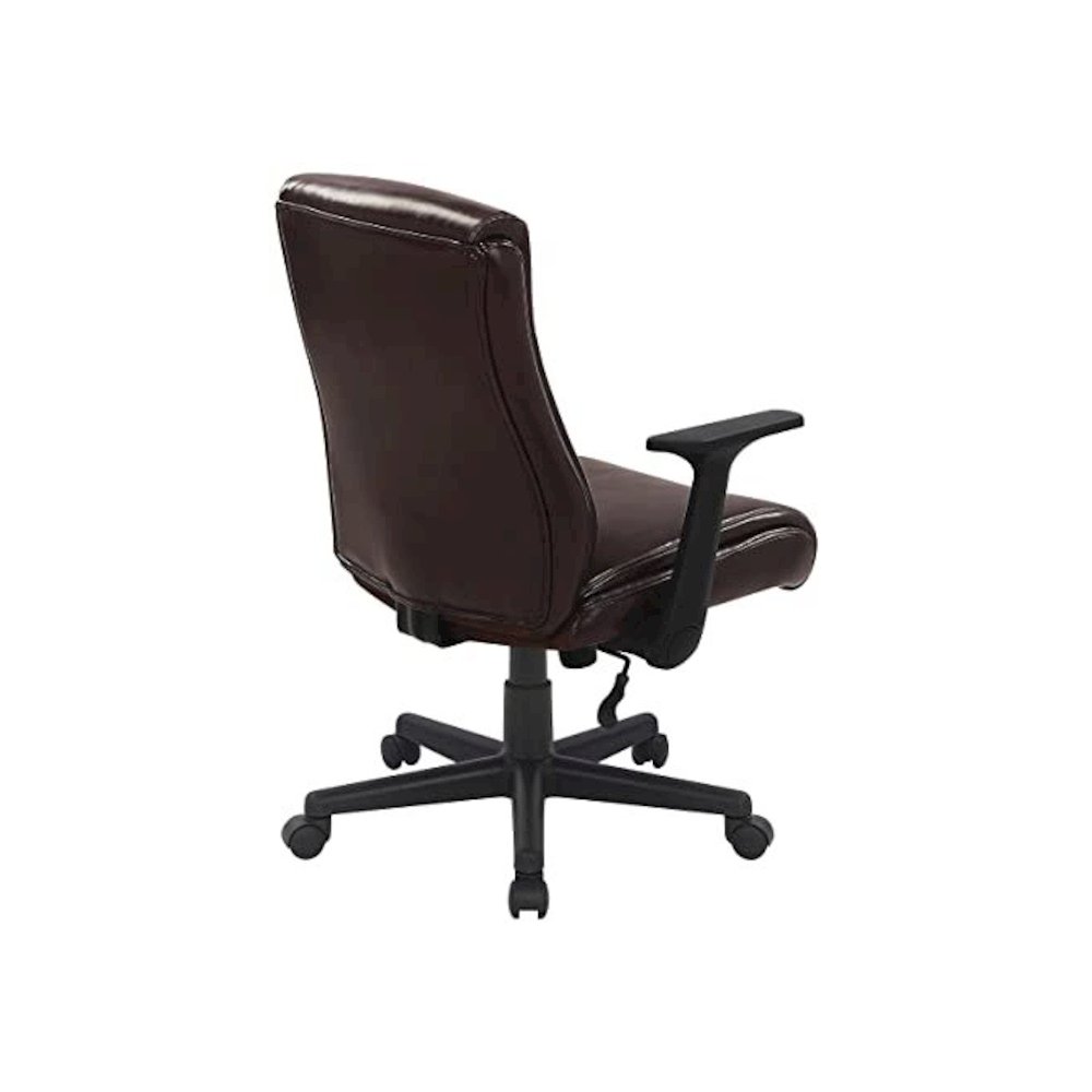 Mid-Back Managers Chair with Flip Up Arms in Chocolate Faux Leather. Picture 5
