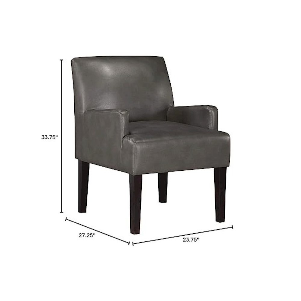 Main Street Guest Chair in Pewter Faux leather, MST55-PD26. Picture 10