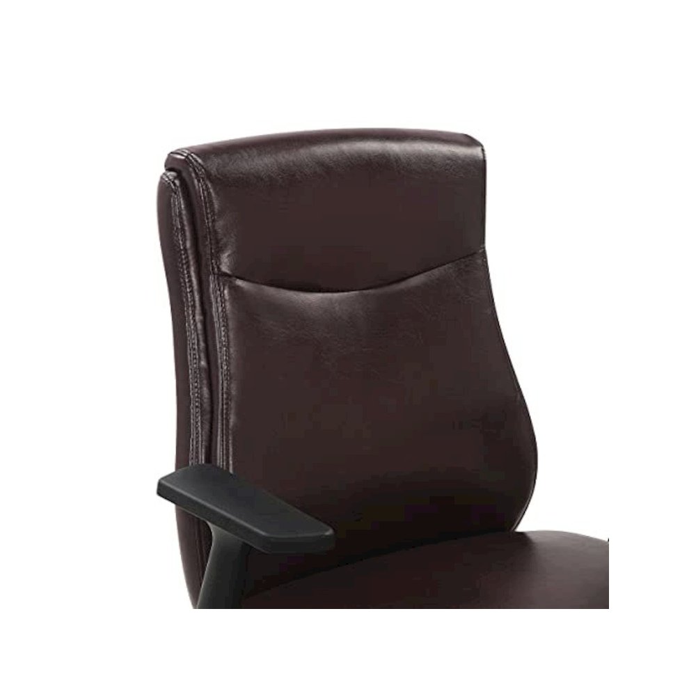 Mid-Back Managers Chair with Flip Up Arms in Chocolate Faux Leather. Picture 9