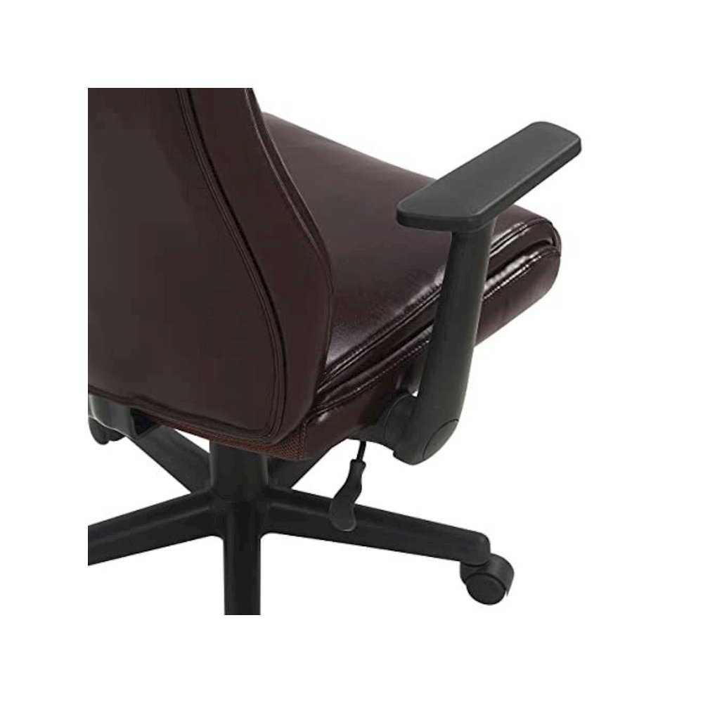 Mid-Back Managers Chair with Flip Up Arms in Chocolate Faux Leather. Picture 11