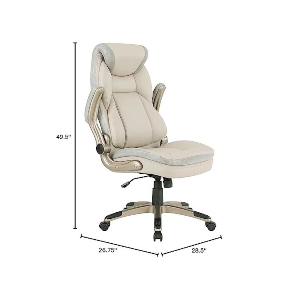 Executive Taupe Bonded Leather Chair with Cocoa Coated Nylon Base. Picture 13