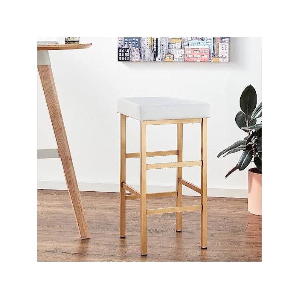 30" Gold Backless Stool. Picture 7