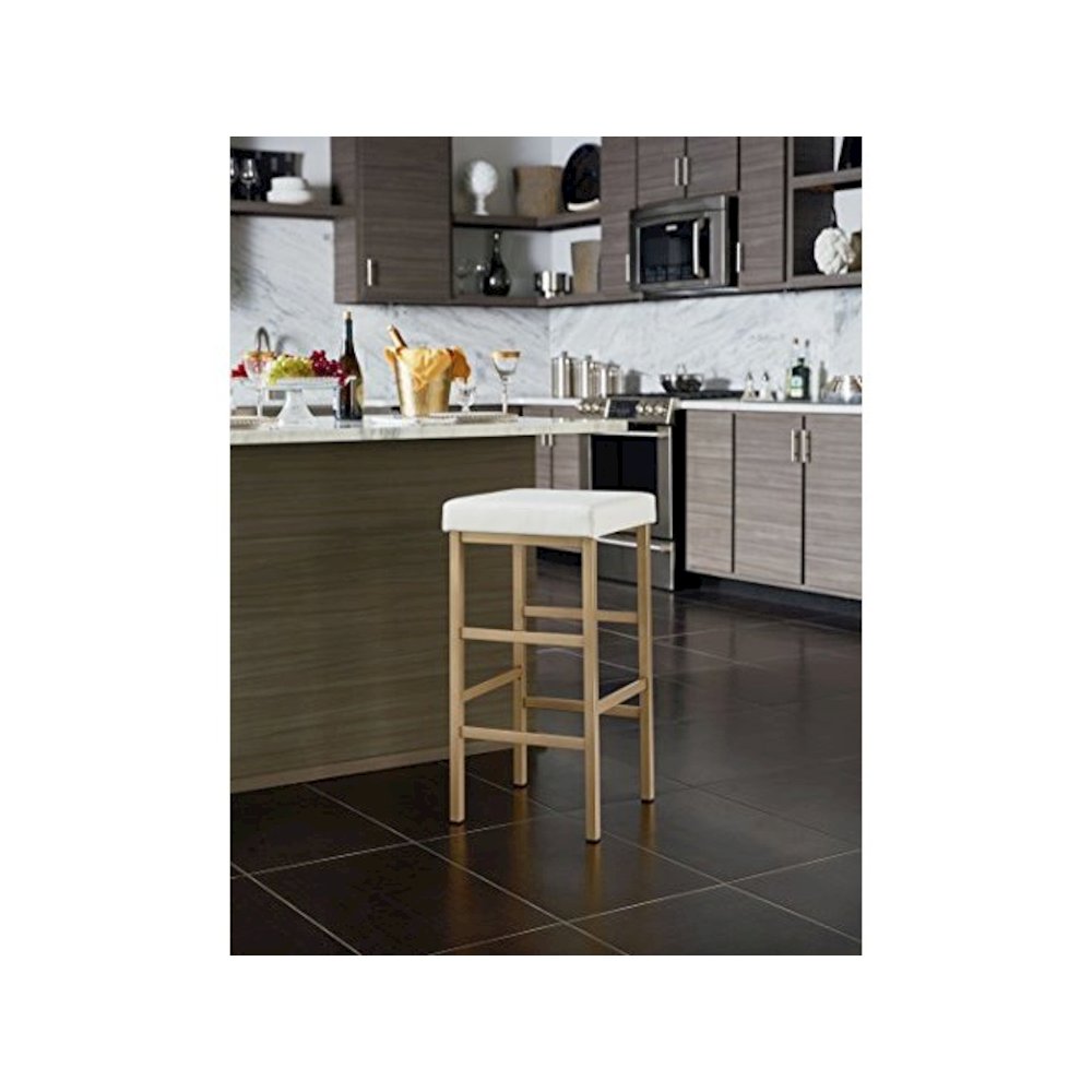 30" Gold Backless Stool. Picture 3