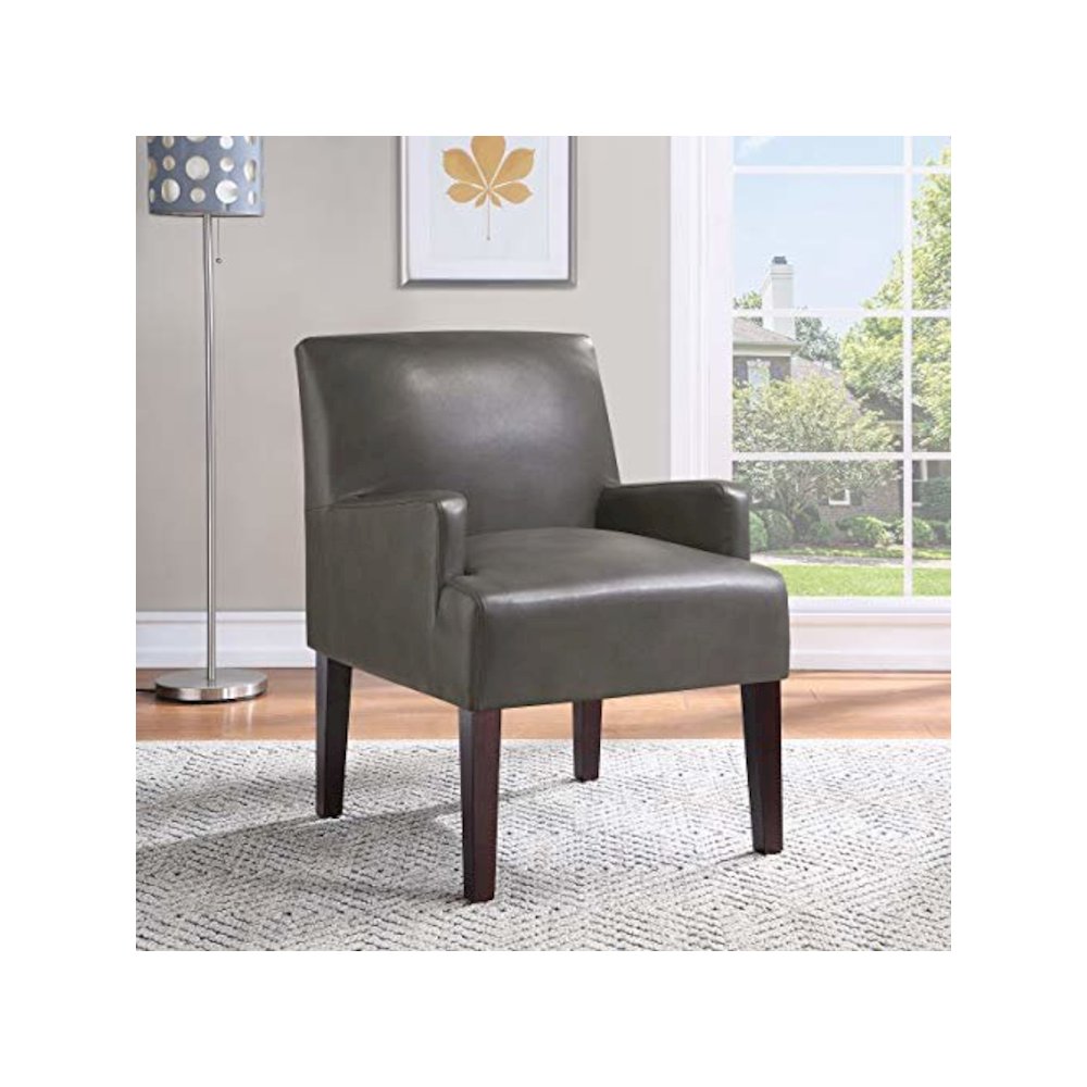 Main Street Guest Chair in Pewter Faux leather, MST55-PD26. Picture 7