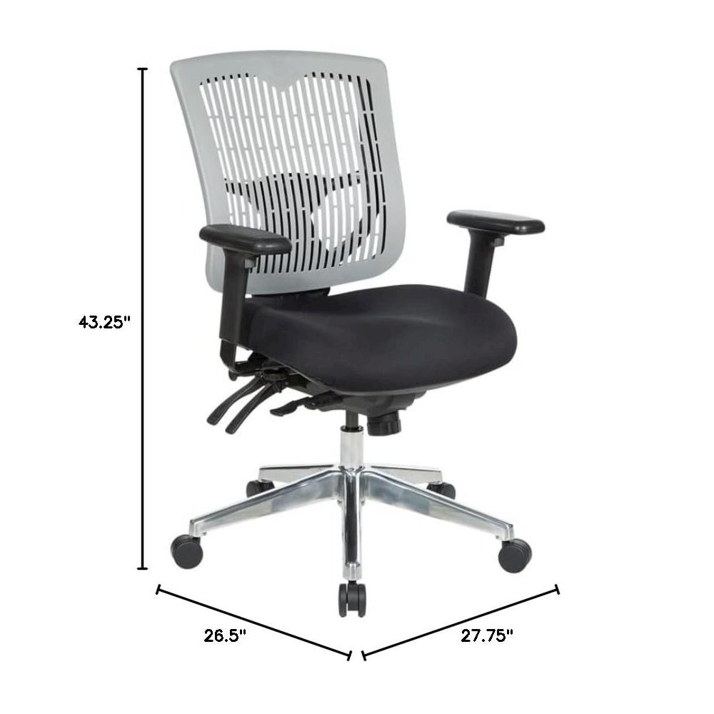 Contoured Grey Plastic Back Manager's Chair , 97898CGY-30. Picture 2