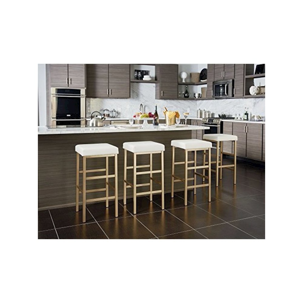 30" Gold Backless Stool. Picture 4
