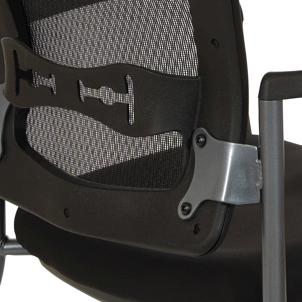 Black Guest Chair With Arms – Stackable Chair With Wheels for Offices. Picture 8