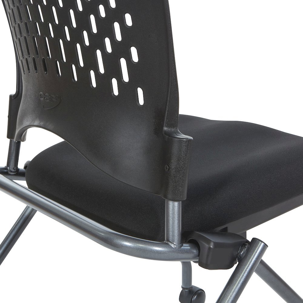 Black Foldable Office Chair, Set of 2 – Armless Reception and Conference Seating. Picture 5