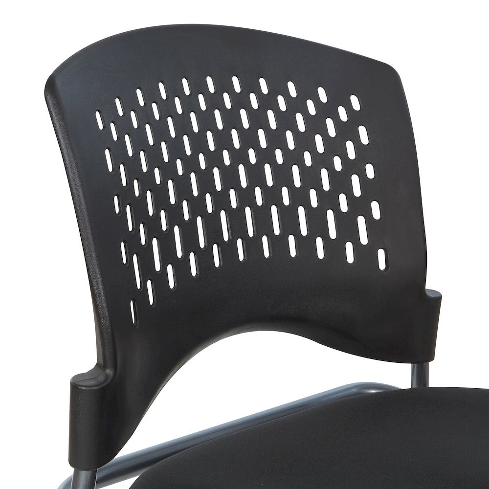 Black Foldable Office Chair, Set of 2 – Armless Reception and Conference Seating. Picture 6
