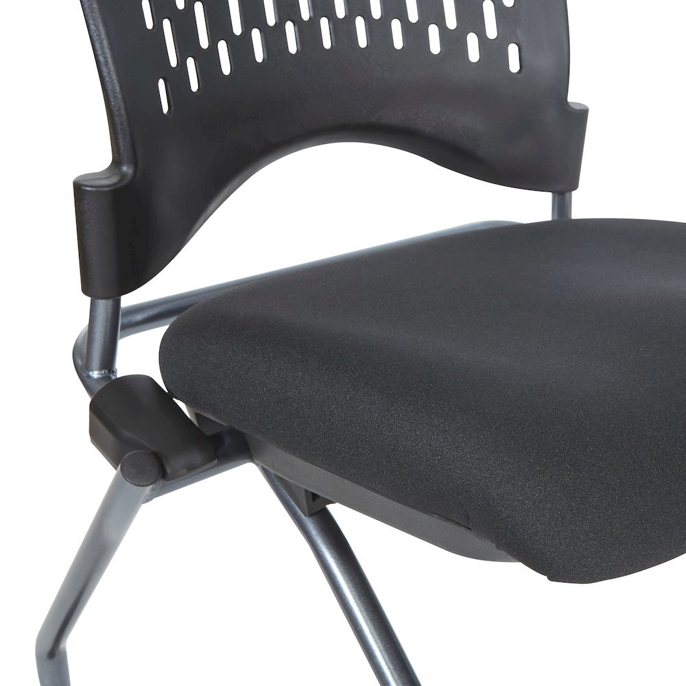 Black Foldable Office Chair, Set of 2 – Armless Reception and Conference Seating. Picture 7