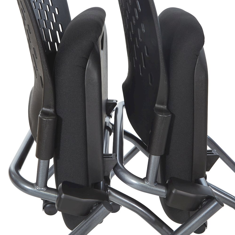 Black Foldable Office Chair, Set of 2 – Armless Reception and Conference Seating. Picture 10