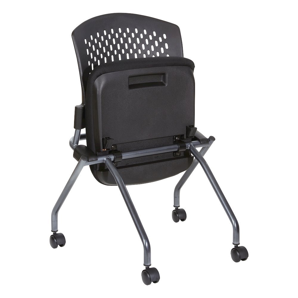 Black Foldable Office Chair, Set of 2 – Armless Reception and Conference Seating. Picture 8