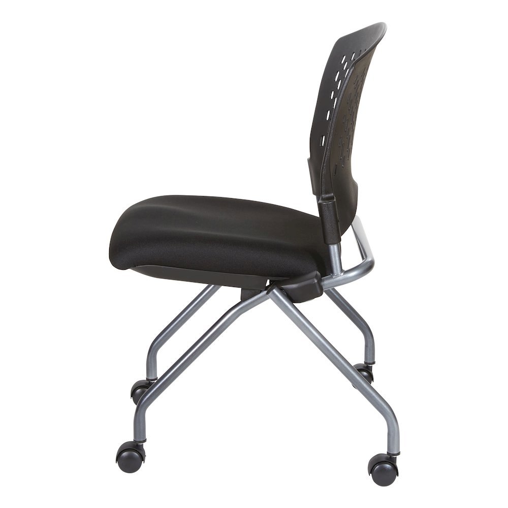 Black Foldable Office Chair, Set of 2 – Armless Reception and Conference Seating. Picture 12