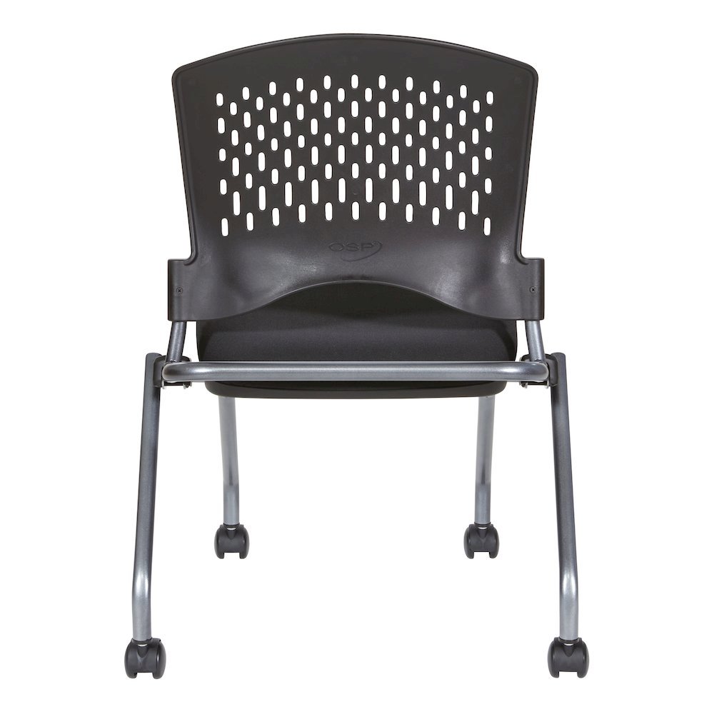 Black Foldable Office Chair, Set of 2 – Armless Reception and Conference Seating. Picture 16