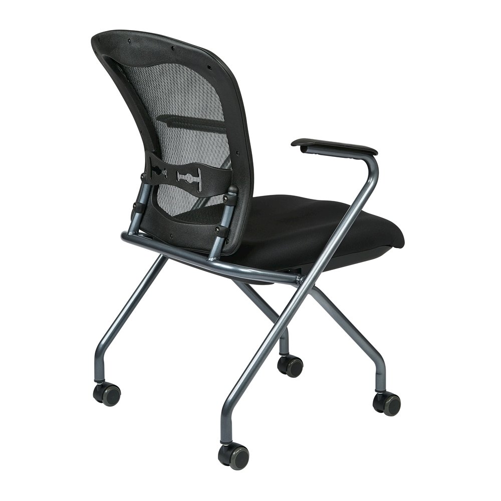 Black Foldable Office Chair, Set of 2 – Reception and Conference Room Seating. Picture 4