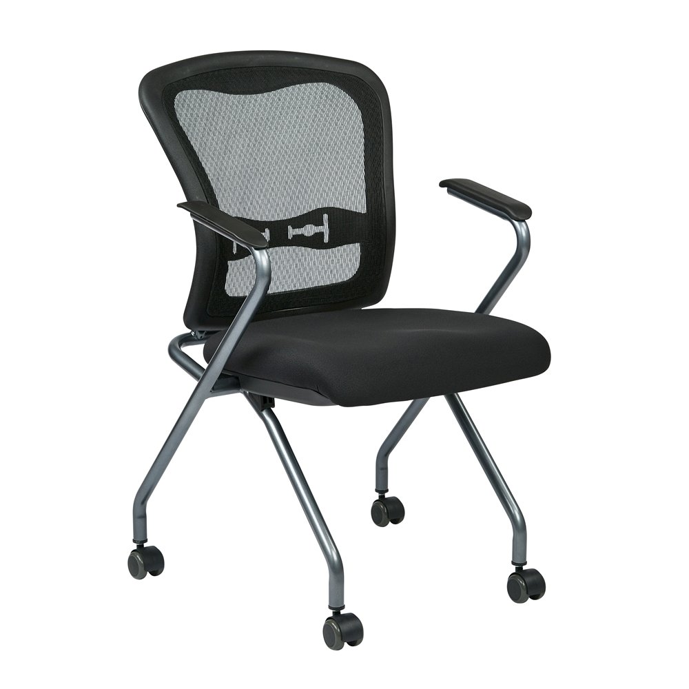 Black Foldable Office Chair, Set of 2 – Reception and Conference Room Seating. Picture 1