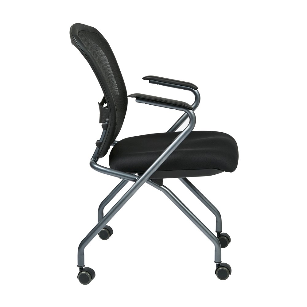 Black Foldable Office Chair, Set of 2 – Reception and Conference Room Seating. Picture 6