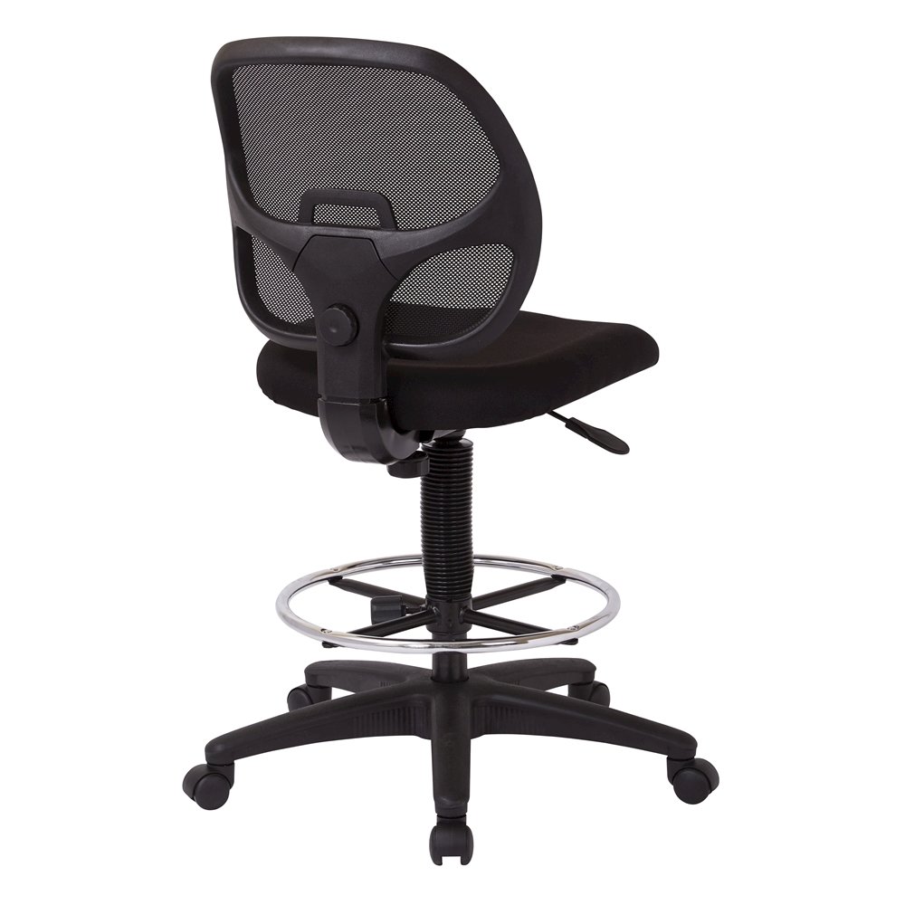 Black Drafting Chair – Tall Office Chair With 20-Inch Foot Rest. Picture 4