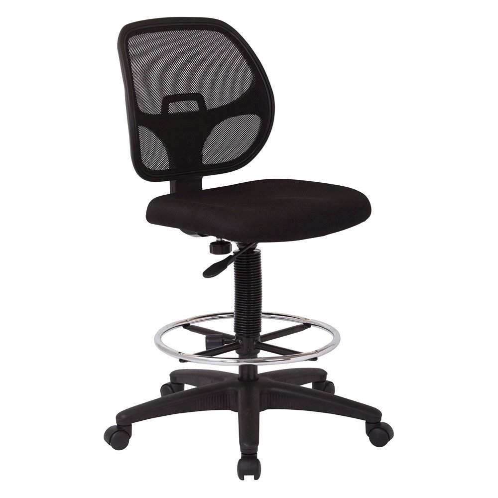 Black Drafting Chair – Tall Office Chair With 20-Inch Foot Rest. Picture 1