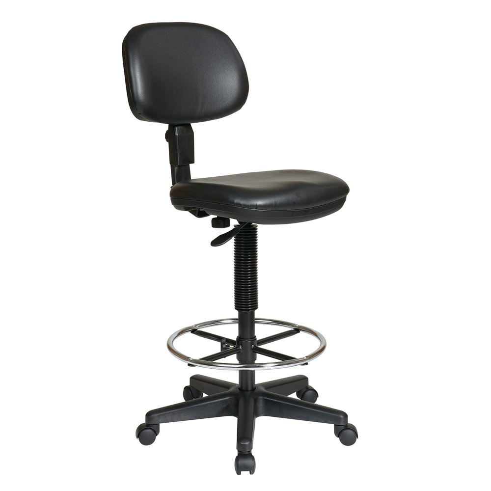 Black Drafting Chair – Tall Desk Chair for Standing Desk and Office Use. Picture 1