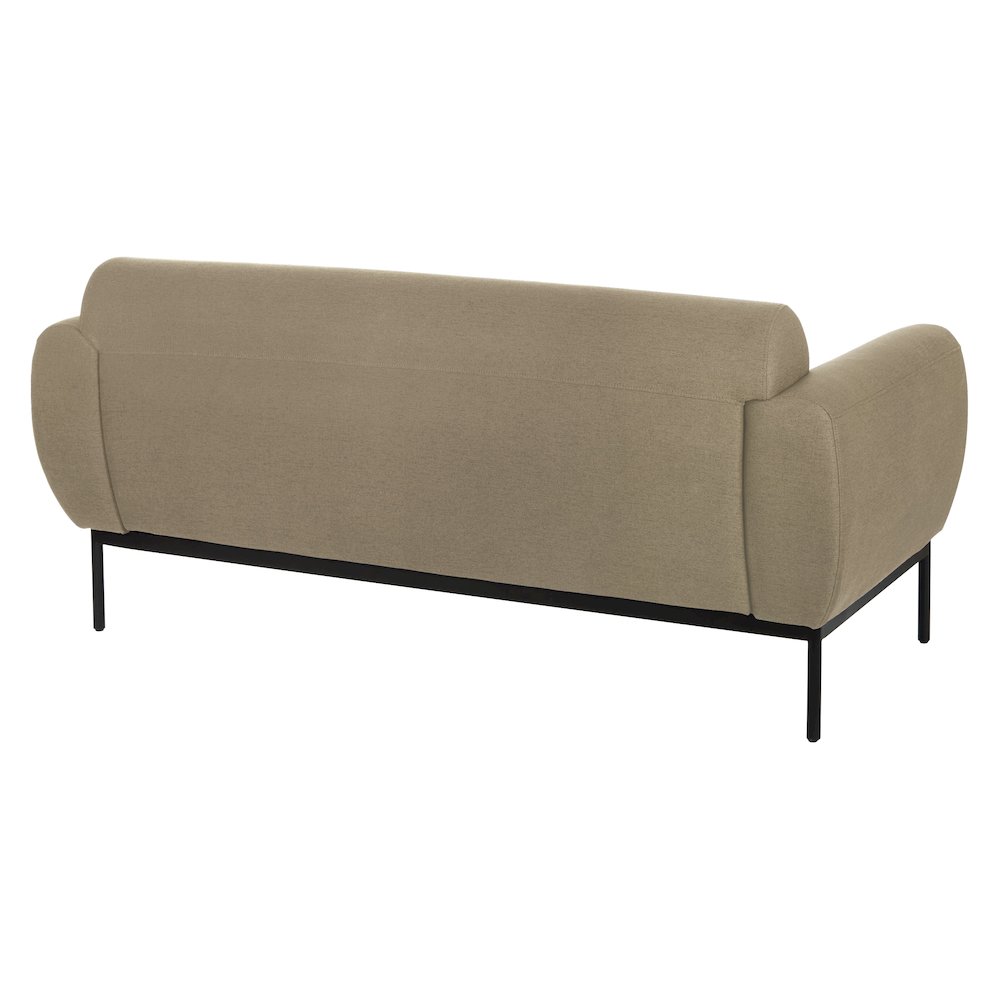 Delta Sofa in Taupe Fabric with Black Metal Legs. Picture 5