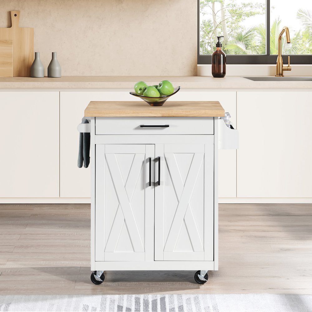 Bolten Kitchen Cart in White FInish. Picture 9