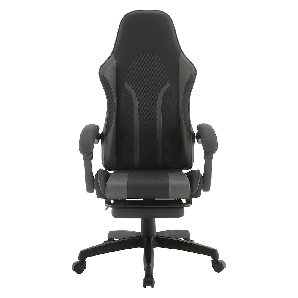 Expanse Gaming Chair  With Footrest in Grey Fabric. Picture 4