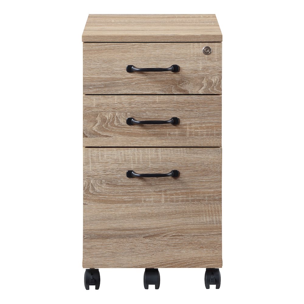 Ace 3 Drawer Mobile File in River Oak Finish. Picture 2