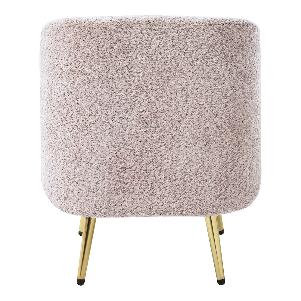 Abrina Vanity Chair in Dusty Rose Fabric with Gold Legs. Picture 5