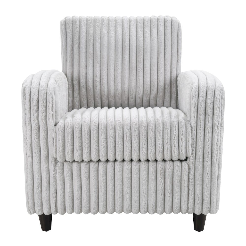 Venus Club Chair in Fog Cord Fabric and Dark Espresso Finish Legs. Picture 3