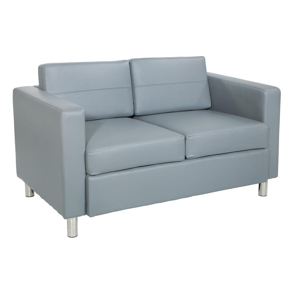 Pacific LoveSeat In Charcoal Grey Faux Leather, PAC52-U42. Picture 1