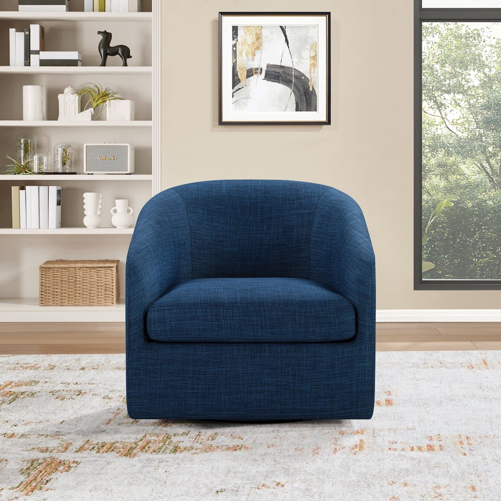 Parker Swivel Tub Chair in Navy Blue Fabric. Picture 8