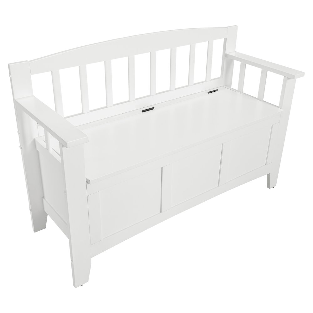 Metro Entry Way Bench with Sierra Snow White finish. Picture 2