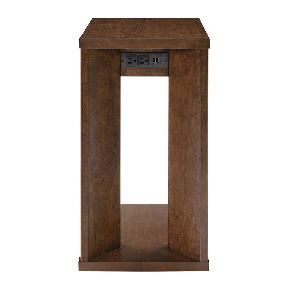 Winston Accent C-Table with Power in Dark Oak Finish. Picture 6