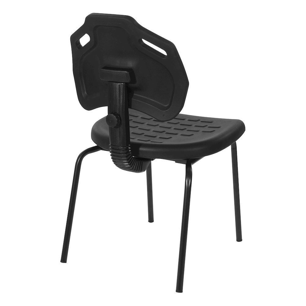 Black Self Skinned Urethane Armless Guest Chair in Black Finish Frame. Picture 6