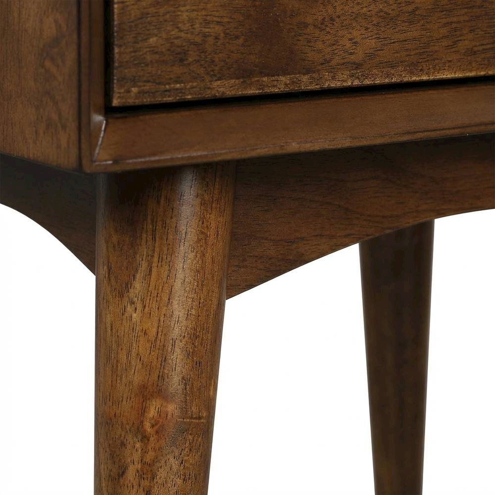 Walnut Accent Table With Drawer For Living Room And Office Spaces. Picture 6