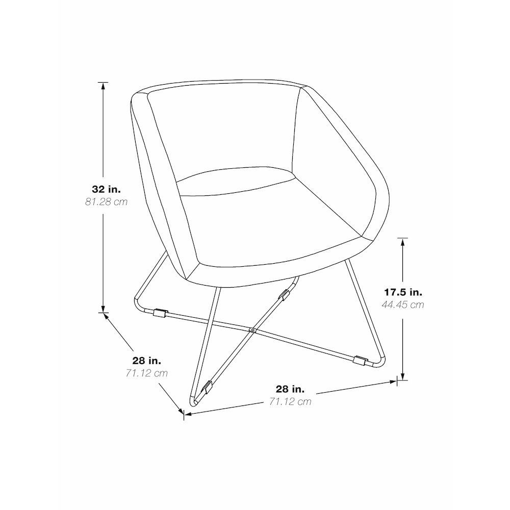 Lounge Chair in Black Faux Leather with Chrome Base, LRL-R107. Picture 7