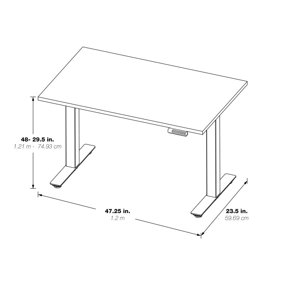 Prado Table with Urban Walnut Top and White Base 2-Stage One Motor Height Adjustable , PRD2448HAT-UWW. Picture 1
