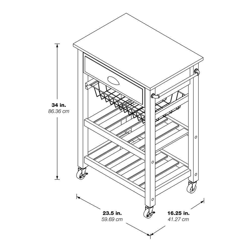 Hampton Kitchen Cart Red. Picture 6
