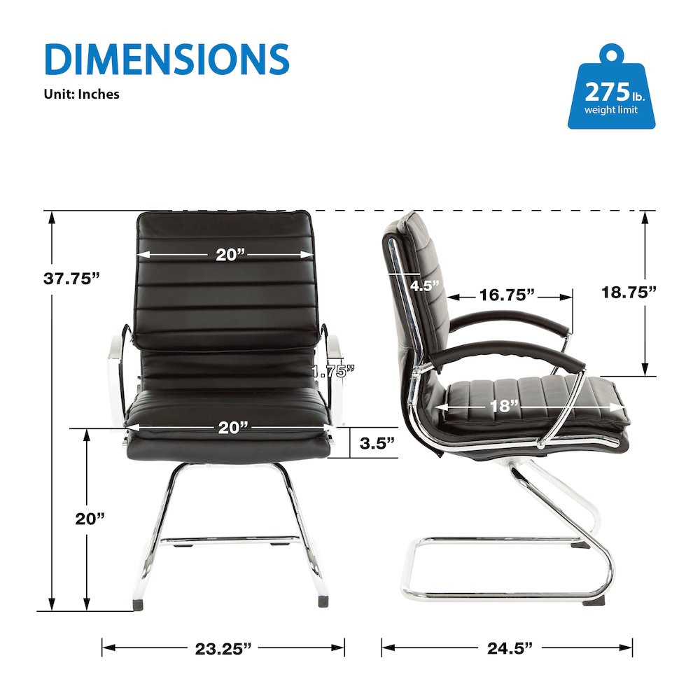 Guest Faux Leather Chair with Chrome Base and Includes Removable Arm Sleeves. Picture 8
