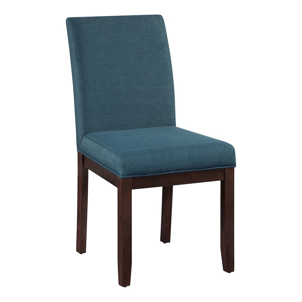 Dakota Parsons Chair in Azure Fabric and Espresso Finished Legs. Picture 1