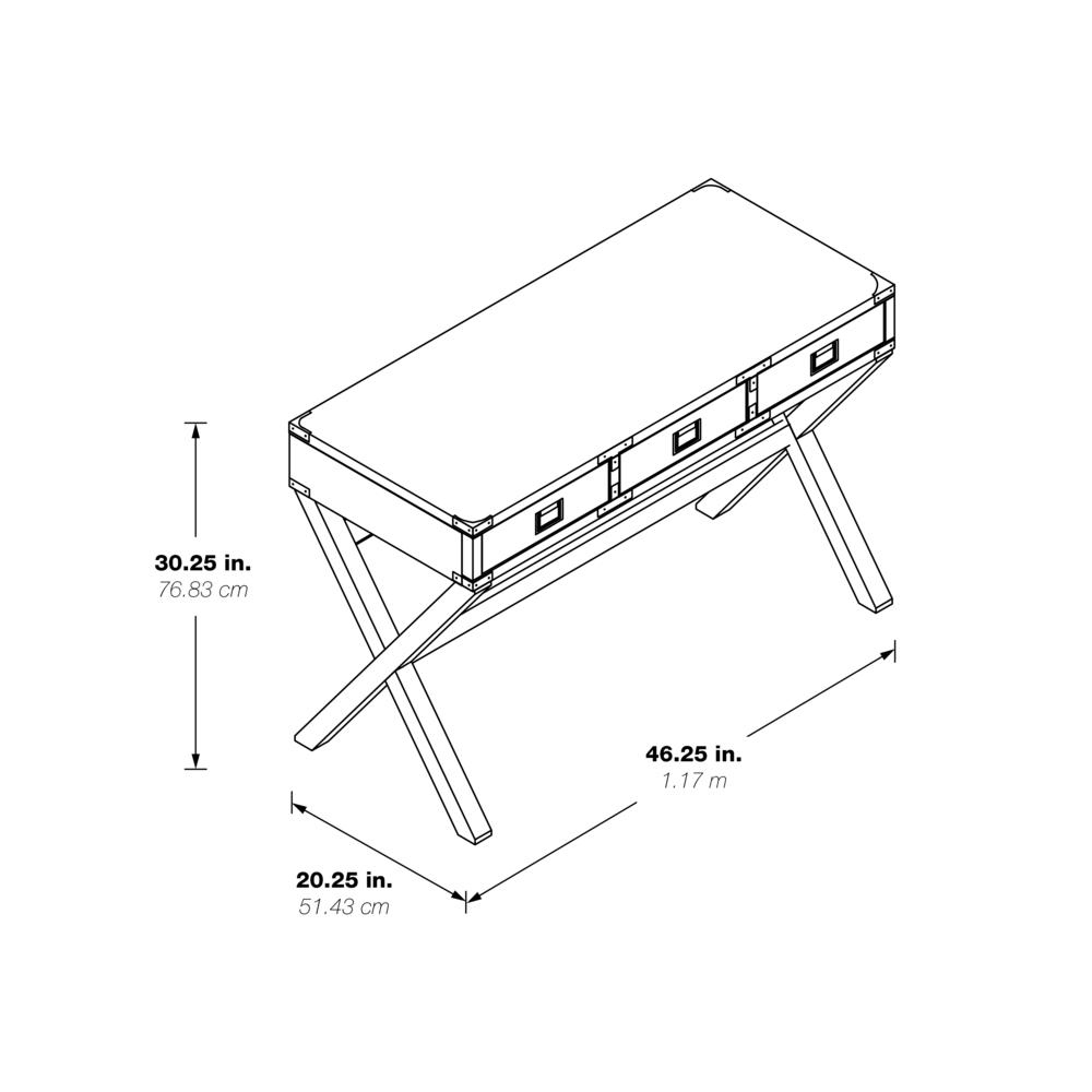 Wellington 46" Desk with Power in Lapis Blue Finish, WELP4630-LP. Picture 2
