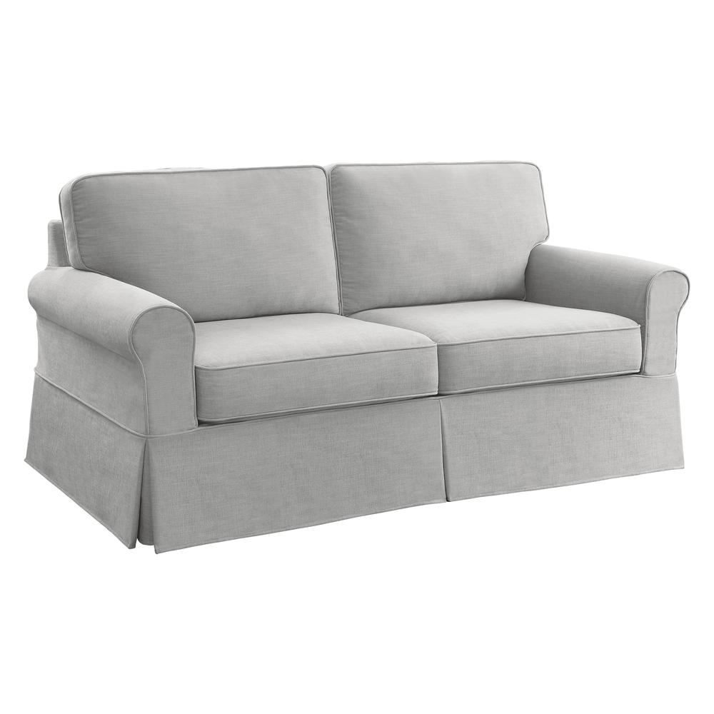 Slip Cover Sofa in Fog Fabric. Picture 1