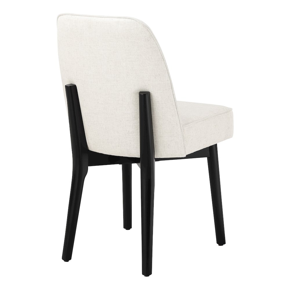 Jada Dining Chair 2-Pack in Linen Fabric with Black Finish Wood. Picture 6