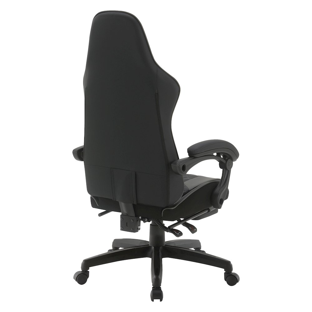 Expanse Gaming Chair  With Footrest in Grey Fabric. Picture 6