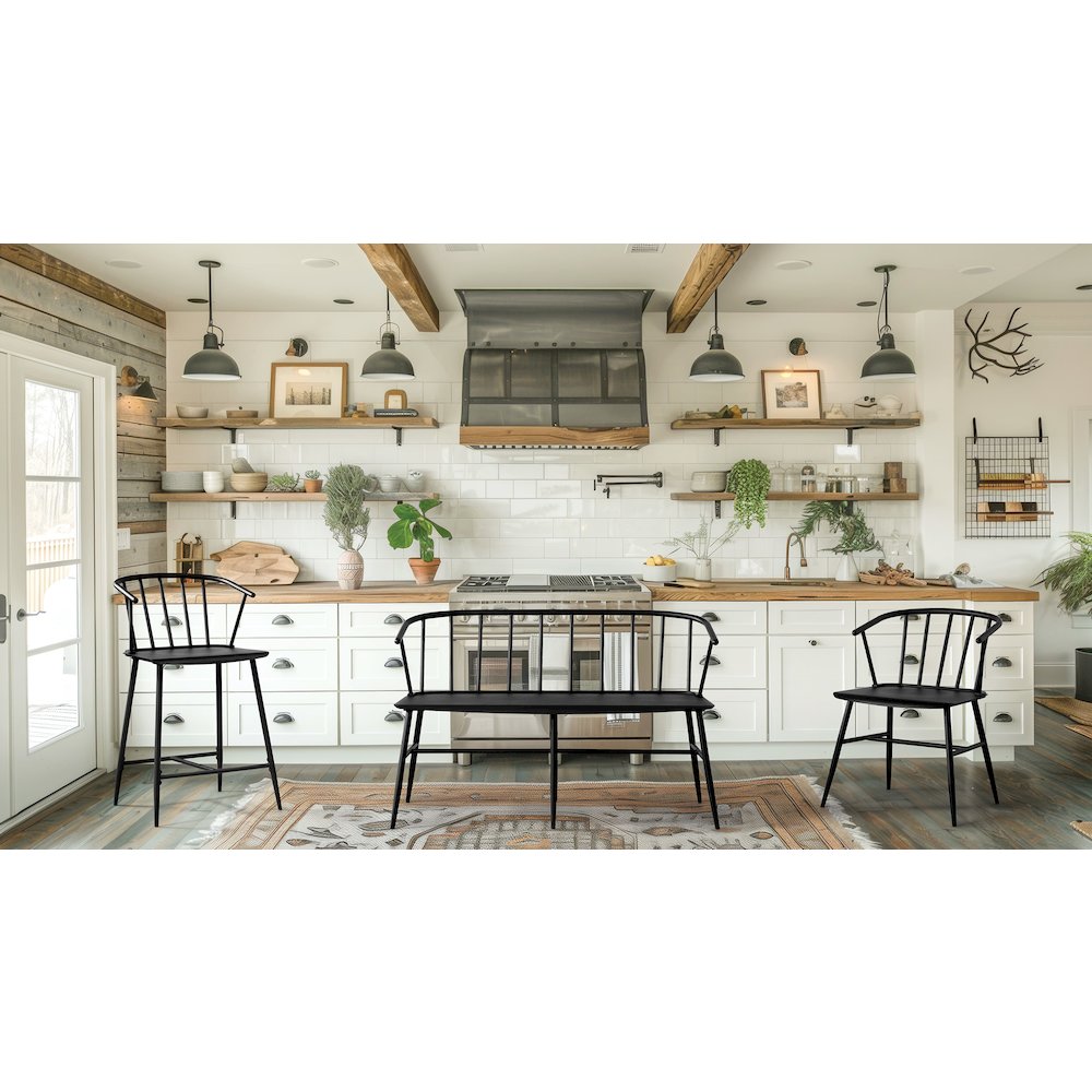 Lincoln All Metal Counter Stool in Black Finish. Picture 7