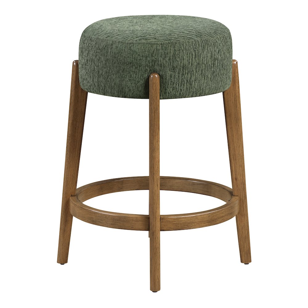 Wesley 26" Counter Stool in Pine Fabric with Medium Oak Finish Frame. Picture 6