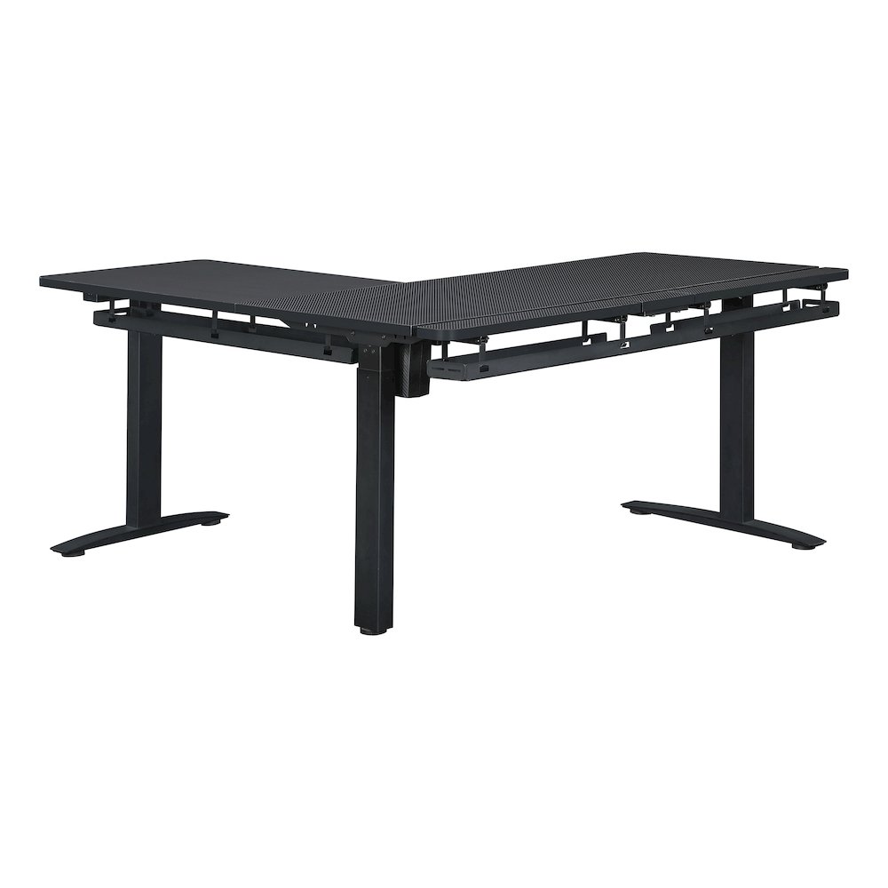 Kilo L-Shape Electric Lift Gaming Desk in Grey Carbon Fiber Finish. Picture 6