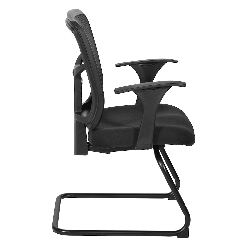 ProGrid Mesh Back Visitor’s Chair in FreeFlex Coal Fabric with Arms. Picture 4